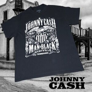 Johnny Cash The Man in Black Outlaw‎ Music Country Shirt Rock Tee Black M